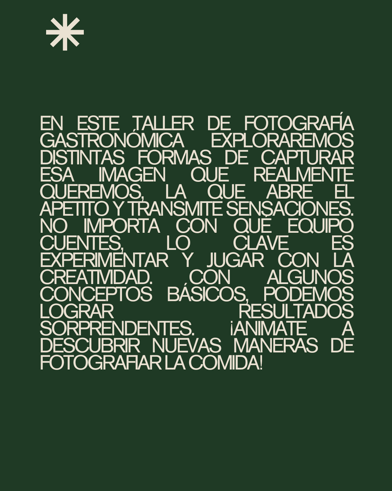Taller de fotografía gastronómica 📸🍽️